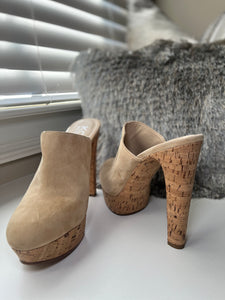 KORS TALL Suede Tan Mule ( Luxury Consignment)