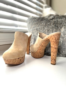 KORS TALL Suede Tan Mule ( Luxury Consignment)
